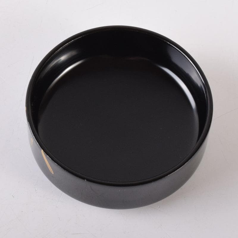 茶道具 黒漆 斎藤宗甫作 草蒔絵 棗 共布共箱 V 7338