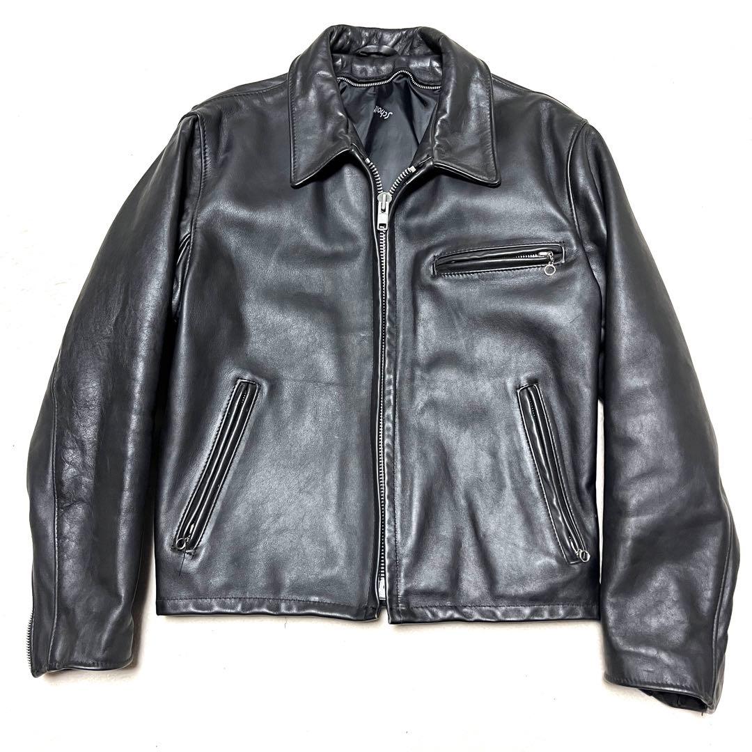 Schott 642 ブラック レザー シングルライダースジャケット サイズ40