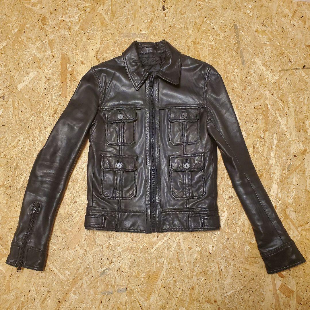 STUD HOMME/スタッドオム】レザージャケット ライダース 4つポケ