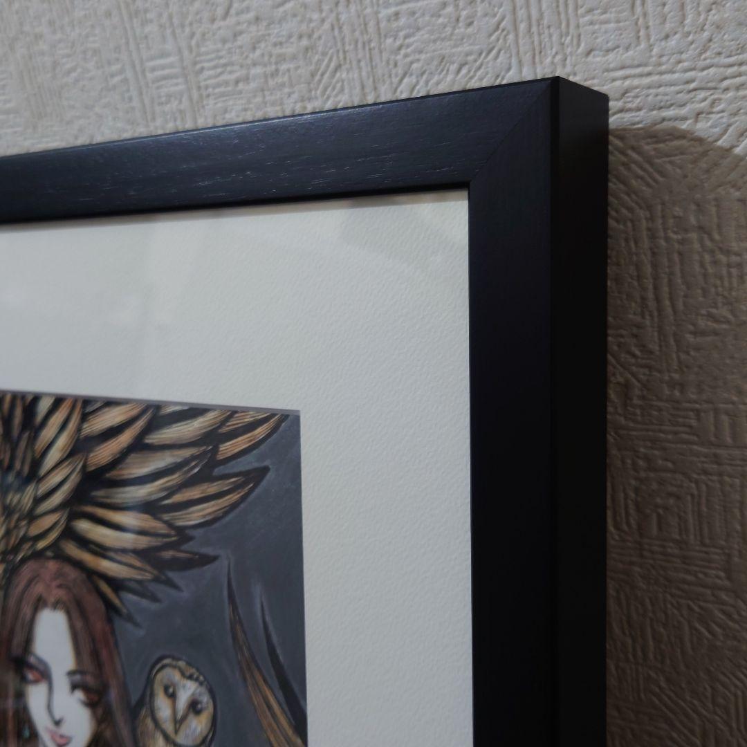 天野弓彦 オリジナル 黒フレーム 証明書付き