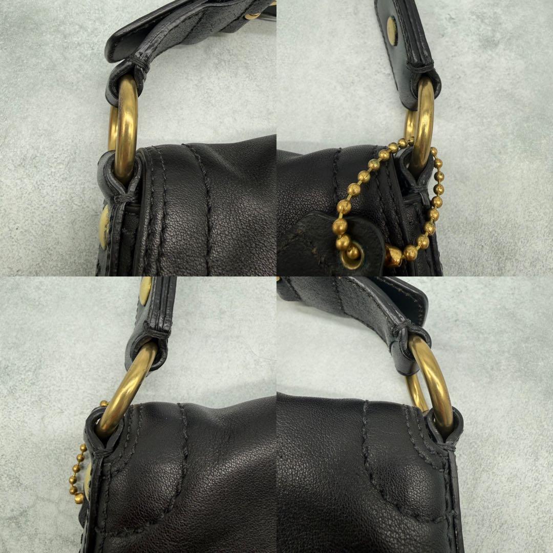 【良品】COACH コーチ ワンショルダーバッグ ソーホー レザー 肩掛け 黒