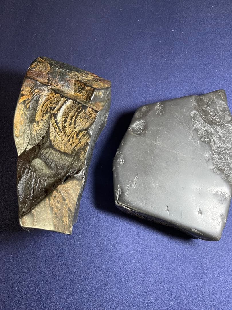 墨研】龍渓石◇川口丁郷作「自然石硯」◇大型硯