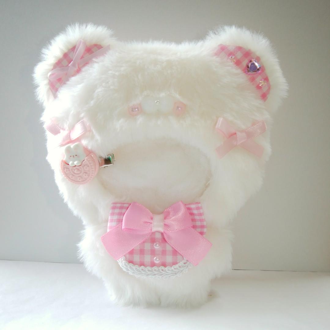 ちびぐるみ 11cmサイズ ぬい服 着ぐるみ くま ピンク - メルカリ