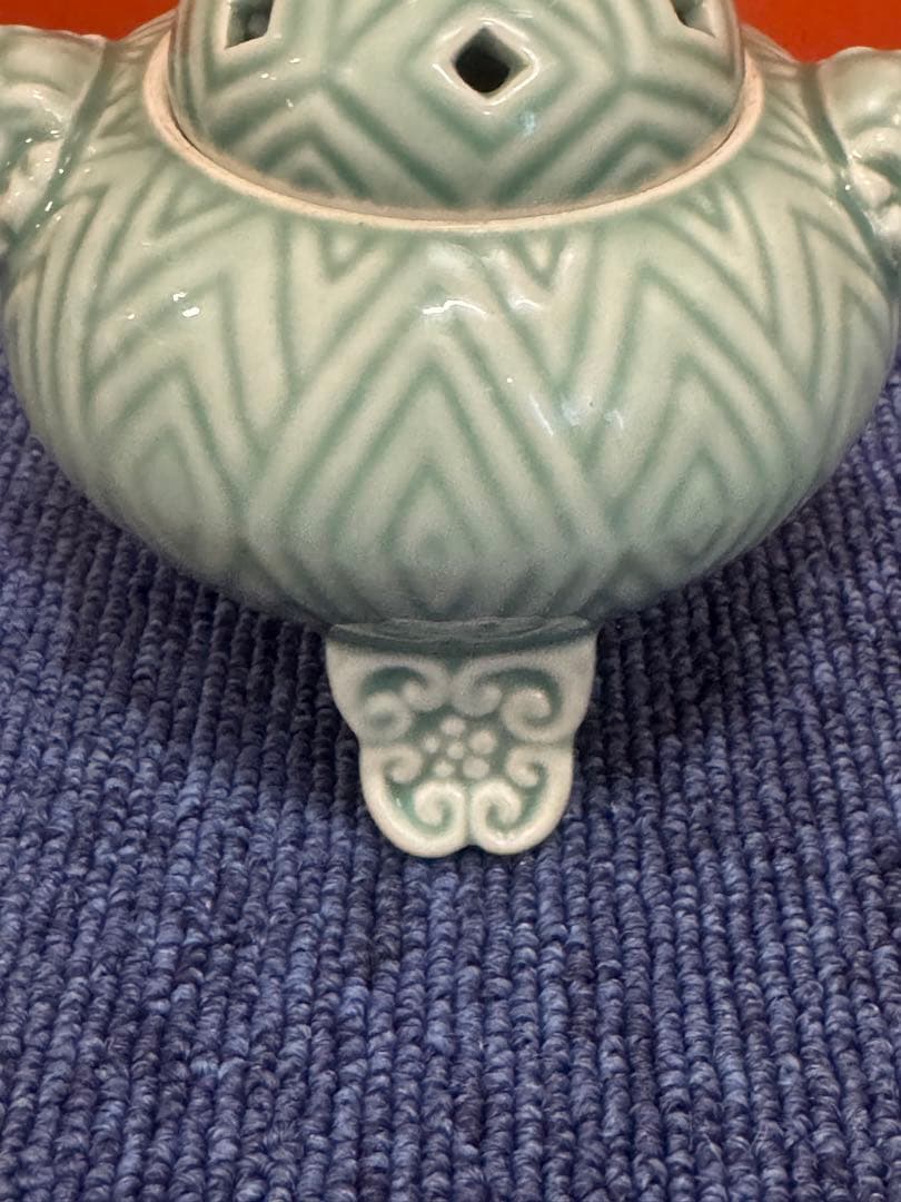 1661 清兵衞 青磁 獅子 香炉 - メルカリ