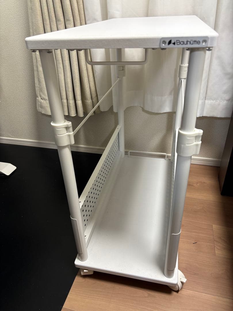 Baumite ホワイト 2段ラック キャスター付き