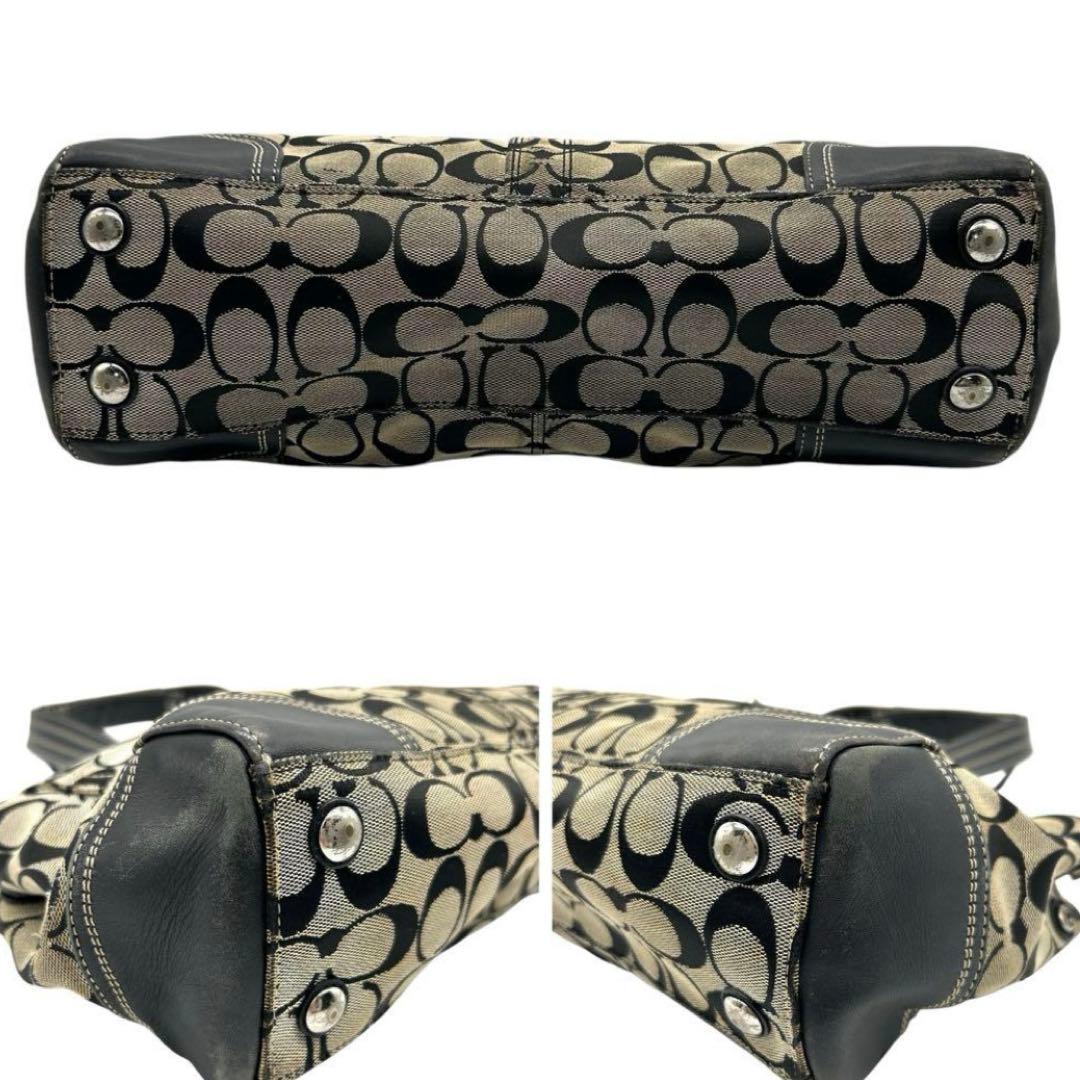 COACH キャンバス レザー ワンショルダー　y2kシグネチャー F13975