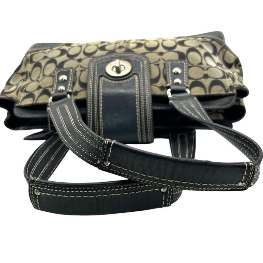 COACH キャンバス レザー ワンショルダー　y2kシグネチャー F13975