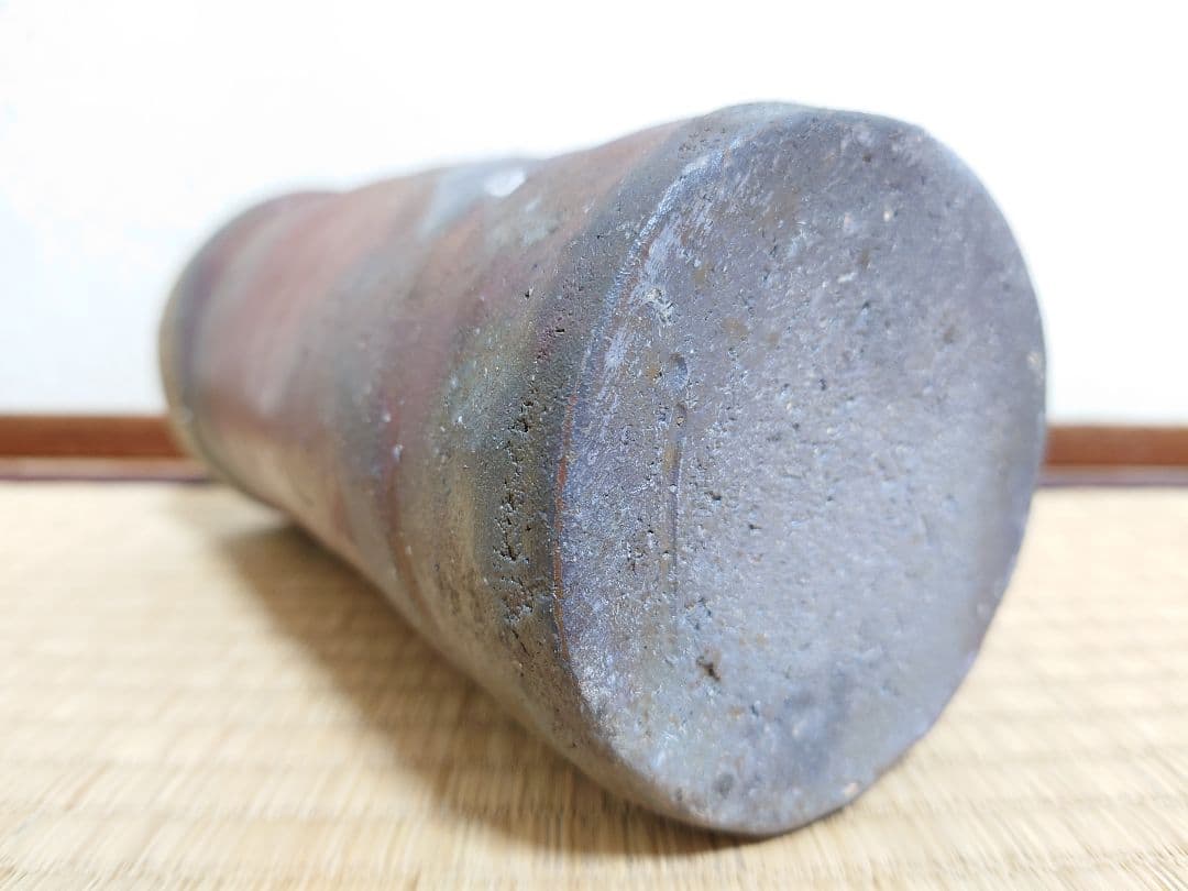 石田陶春 丹波花入【堀内宗完(兼中斎)箱書】共箱 共布 女流陶芸家 茶道具