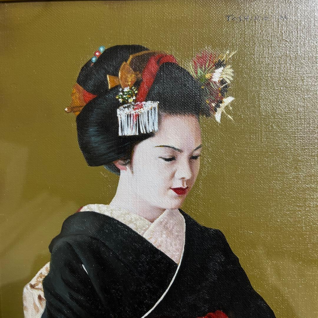 ⭕️油絵 二科会 会員 松井敏郎 画題 [御点前] SM パリ賞受賞 油彩 絵画