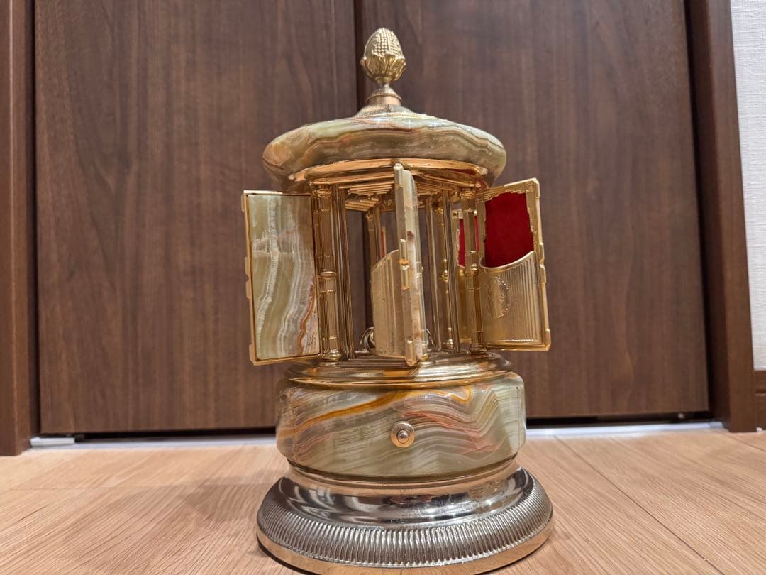 イタリア製オルゴール付き大理石シガレットケース葉巻入れ