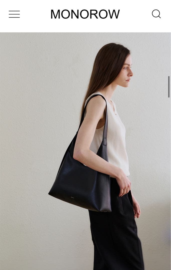 MONOROW ブラックショルダーバッグ エンジェルバッグ