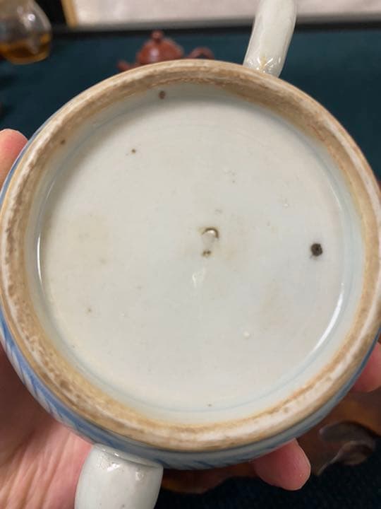 中国骨董 清時代 嘉庆年製，青花茶壷