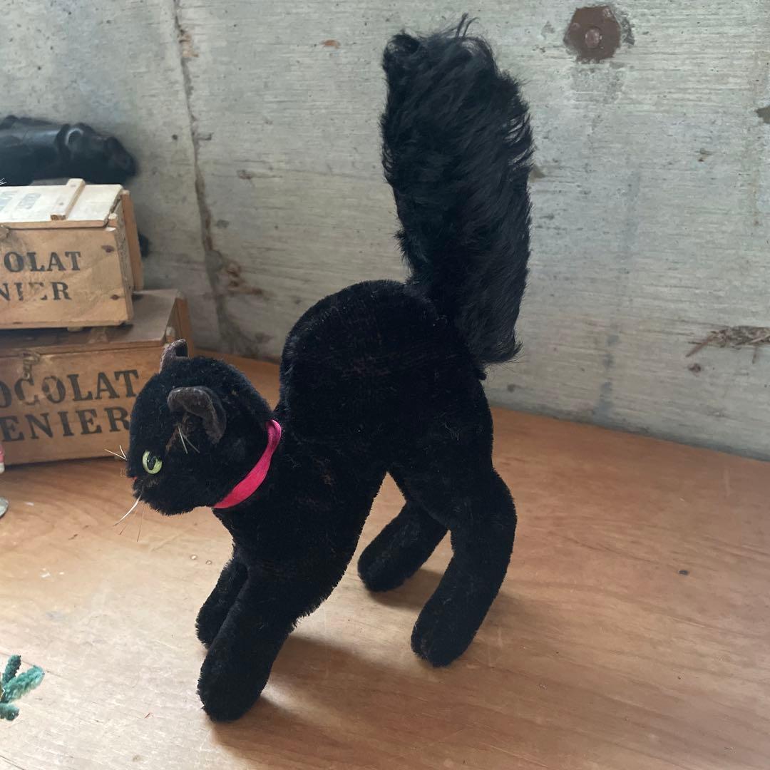 ヴィンテージ　シュタイフ　トムキャット　黒猫