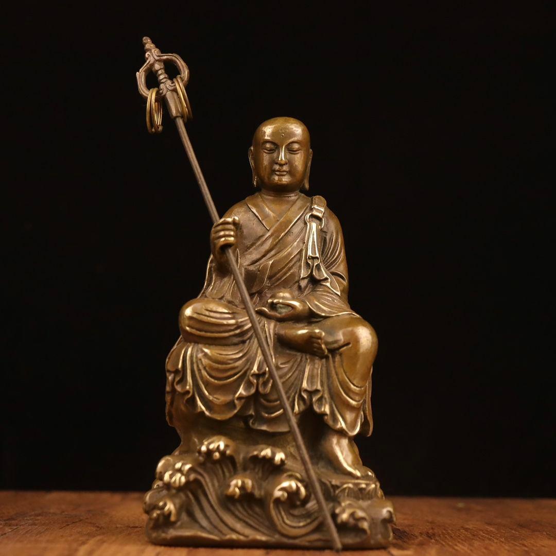 地蔵 菩薩 観音 銅製 仏像 彫刻 置物 開運 風水 鎮宅辟邪