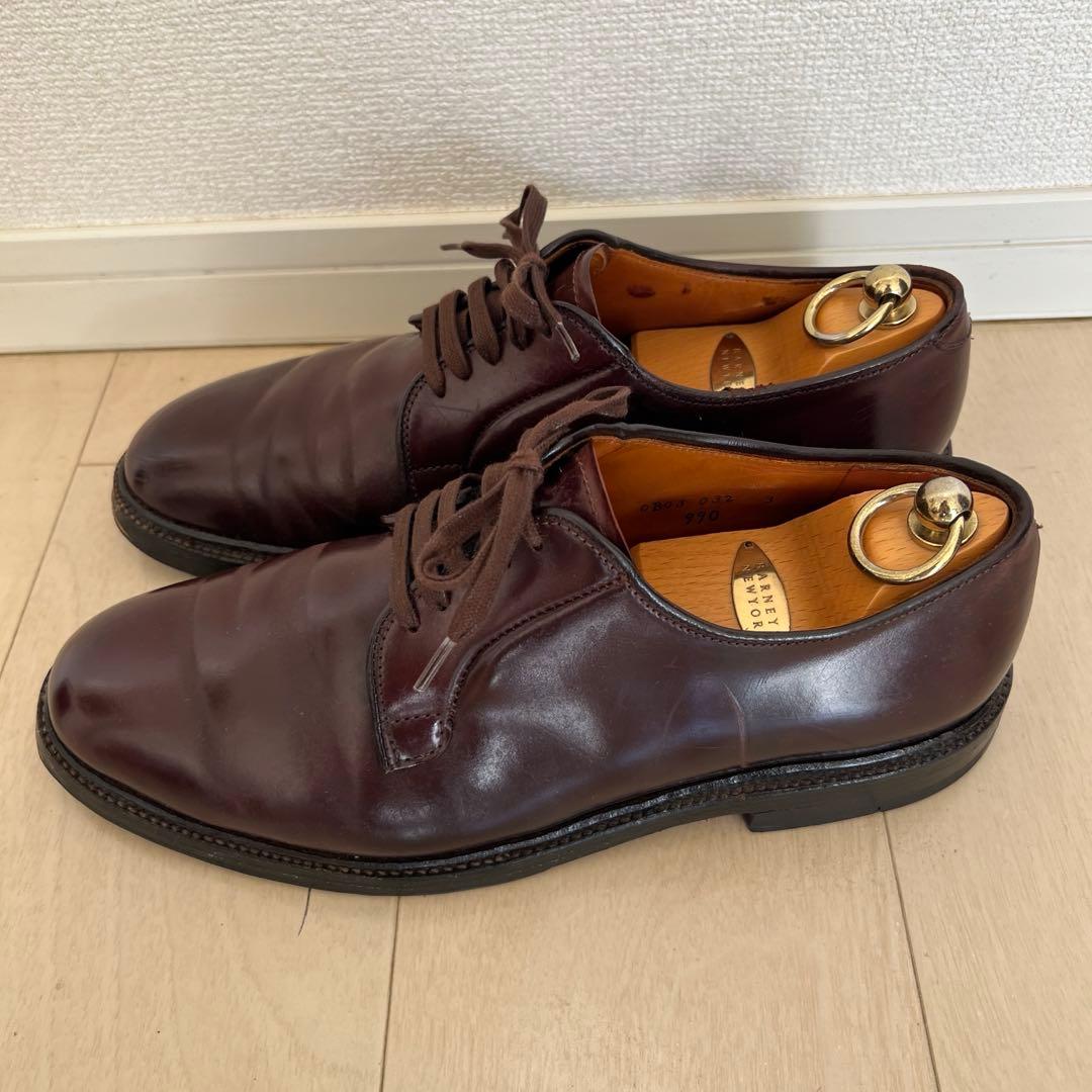 T*n様 Alden 990 プレーントゥ コードバン　バーガンディ 8D オー