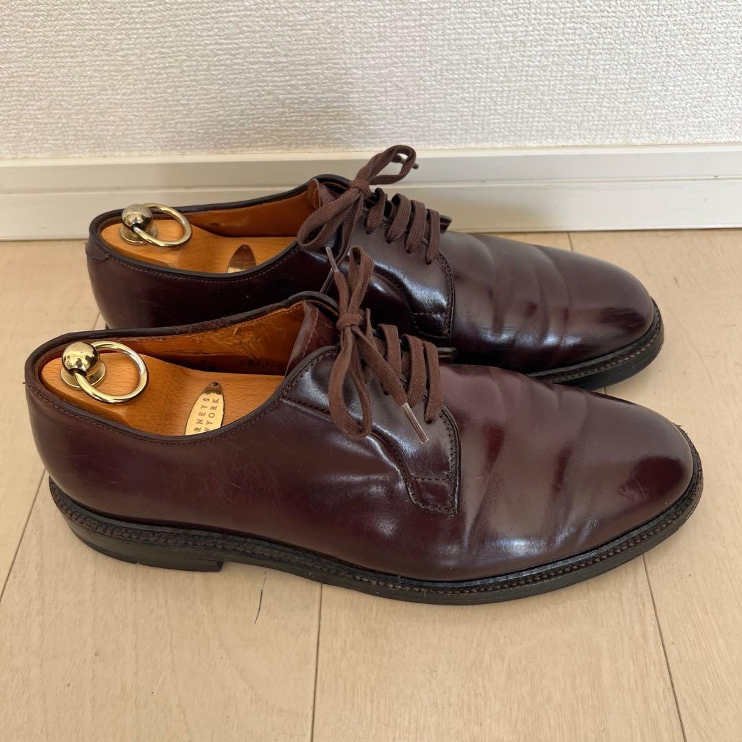 T*n様 Alden 990 プレーントゥ コードバン　バーガンディ 8D オー