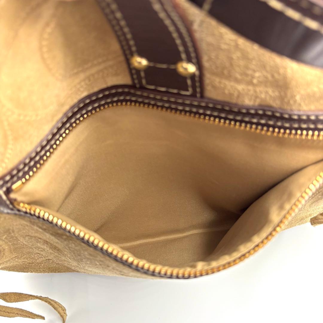 希少 y2k COACH コーチ ワンショルダー　レザー スエード　シグネチャー