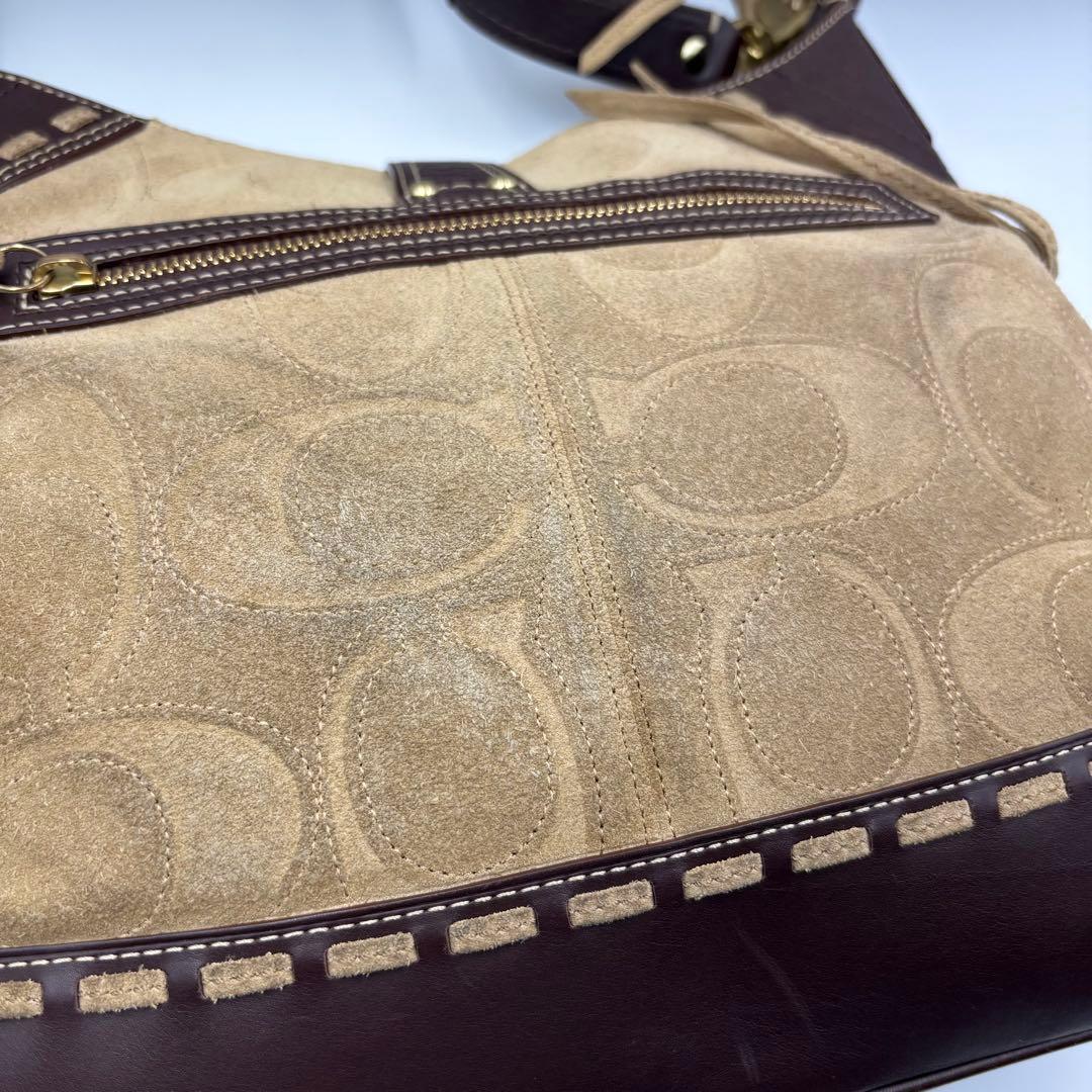 希少 y2k COACH コーチ ワンショルダー　レザー スエード　シグネチャー