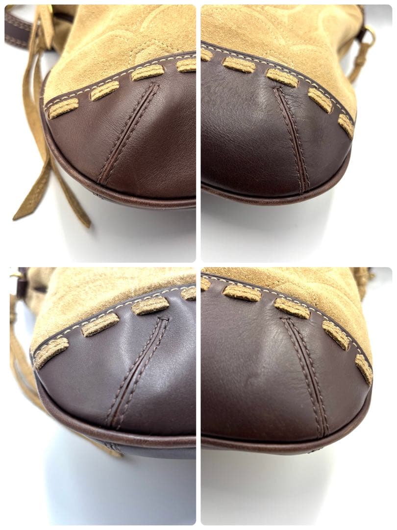 希少 y2k COACH コーチ ワンショルダー　レザー スエード　シグネチャー