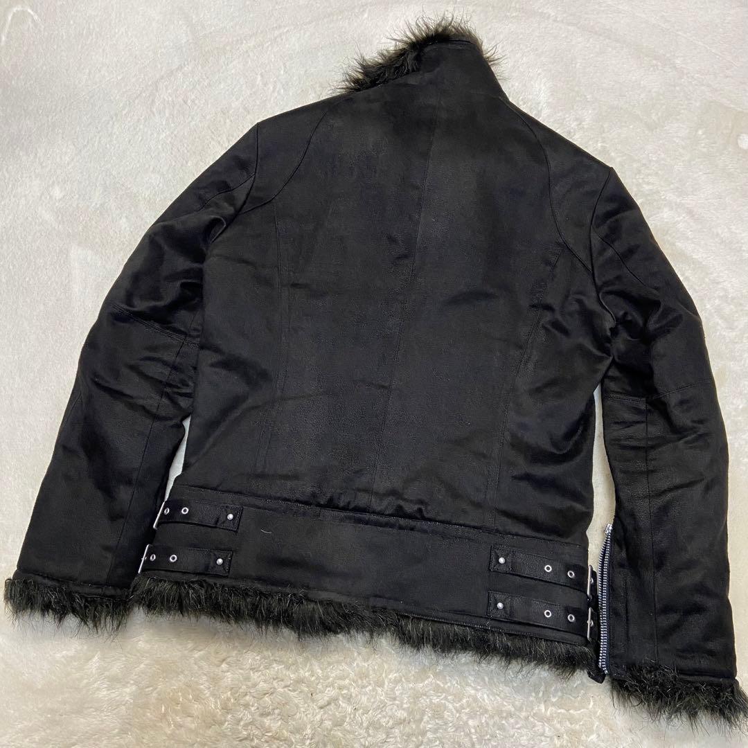 TORNADO MART スエード ファー キルティング ライダース ジャケット