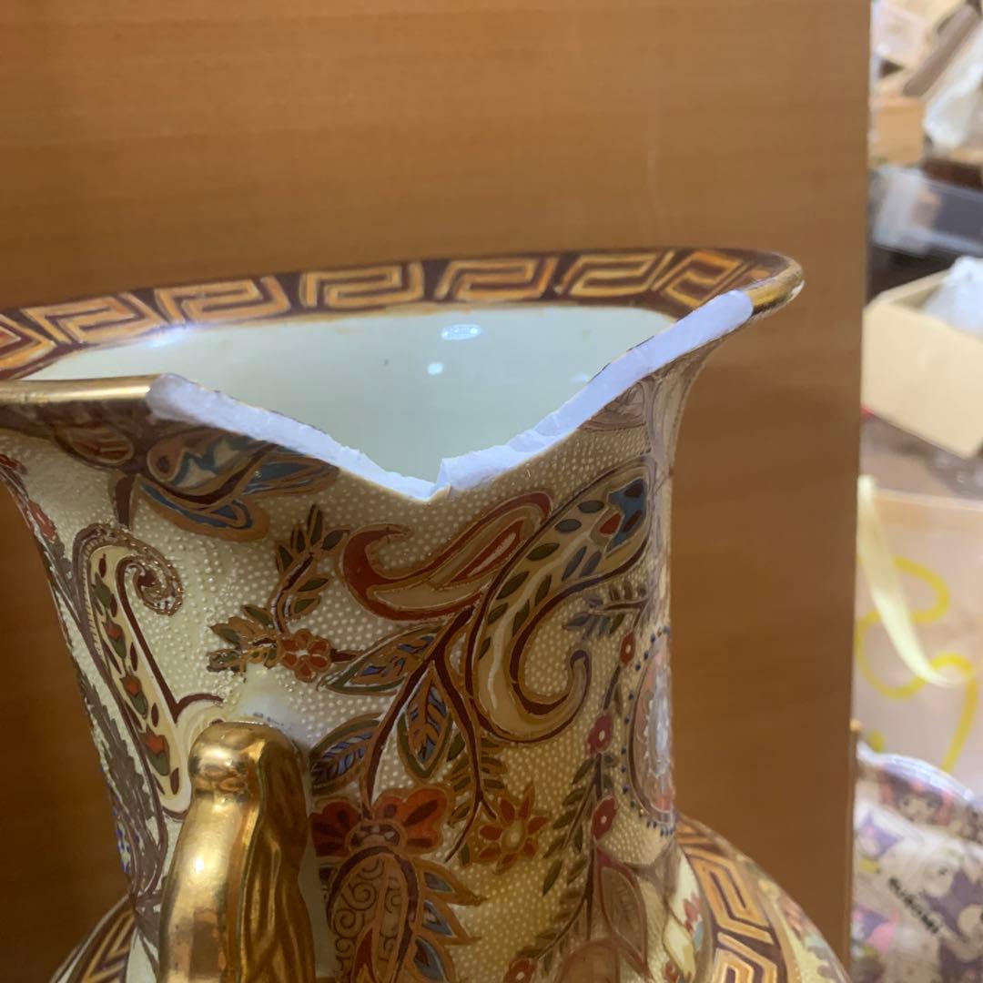 中国壺 飾り壺 中国製 チャイニーズ MADEINCHINA 大きい ゴールド