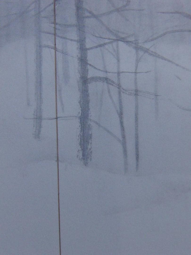 森本遙、【雪径】、希少な額装用画集より、新品額装付、状態良好