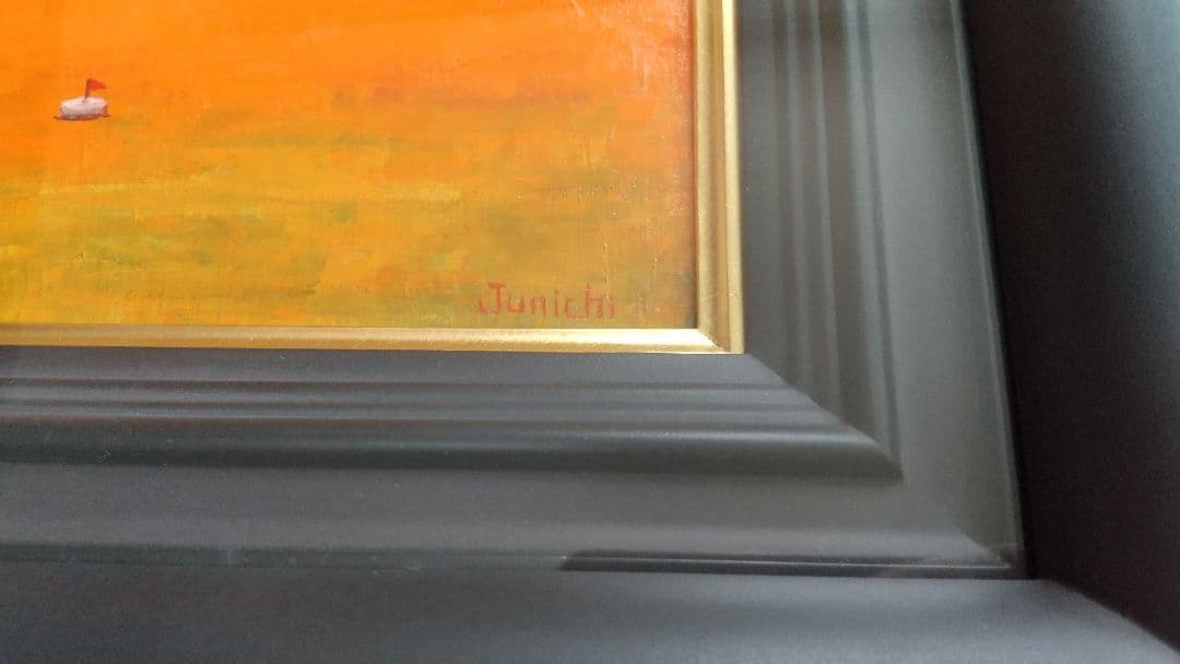 油絵　荒木淳一　ベネチアの夕暮 2016年　サイン　油絵　フィレンツェ　p6