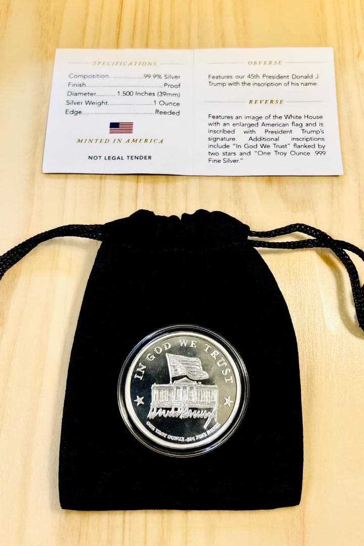 TRUMP COINS 公式 トランプコイン 記念硬貨 純銀 99.9% 2024トランプ