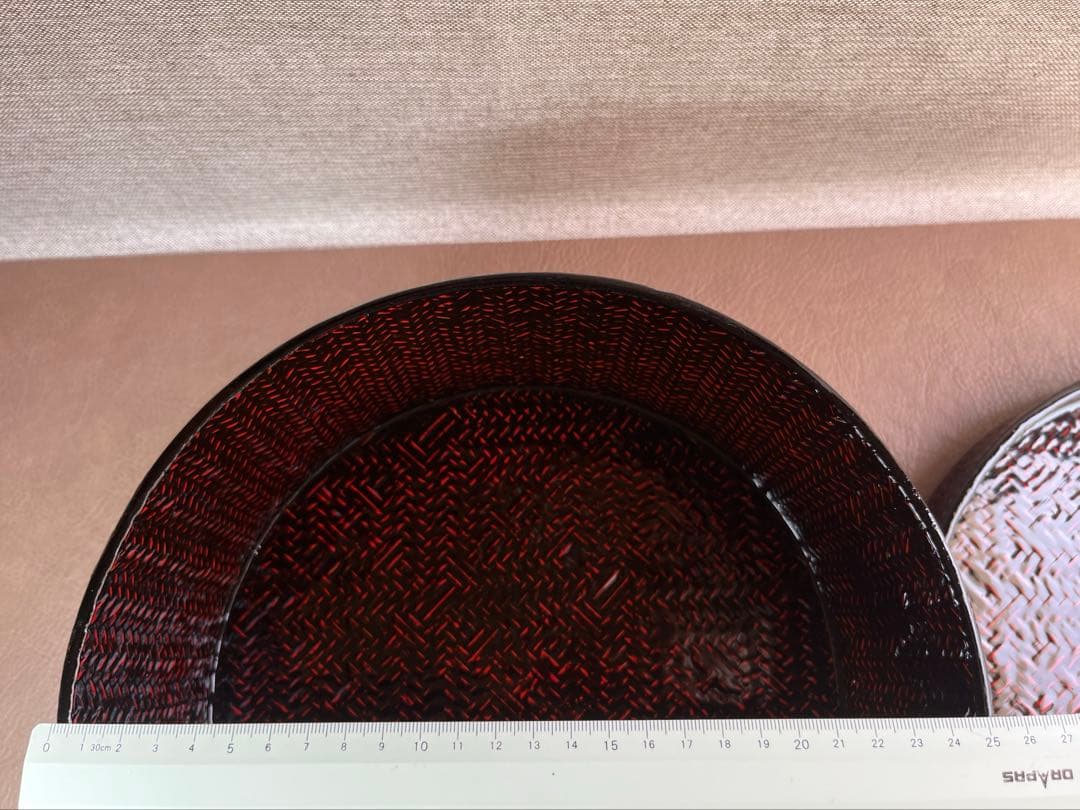 らんたい漆器　茶櫃　約25.2㎝