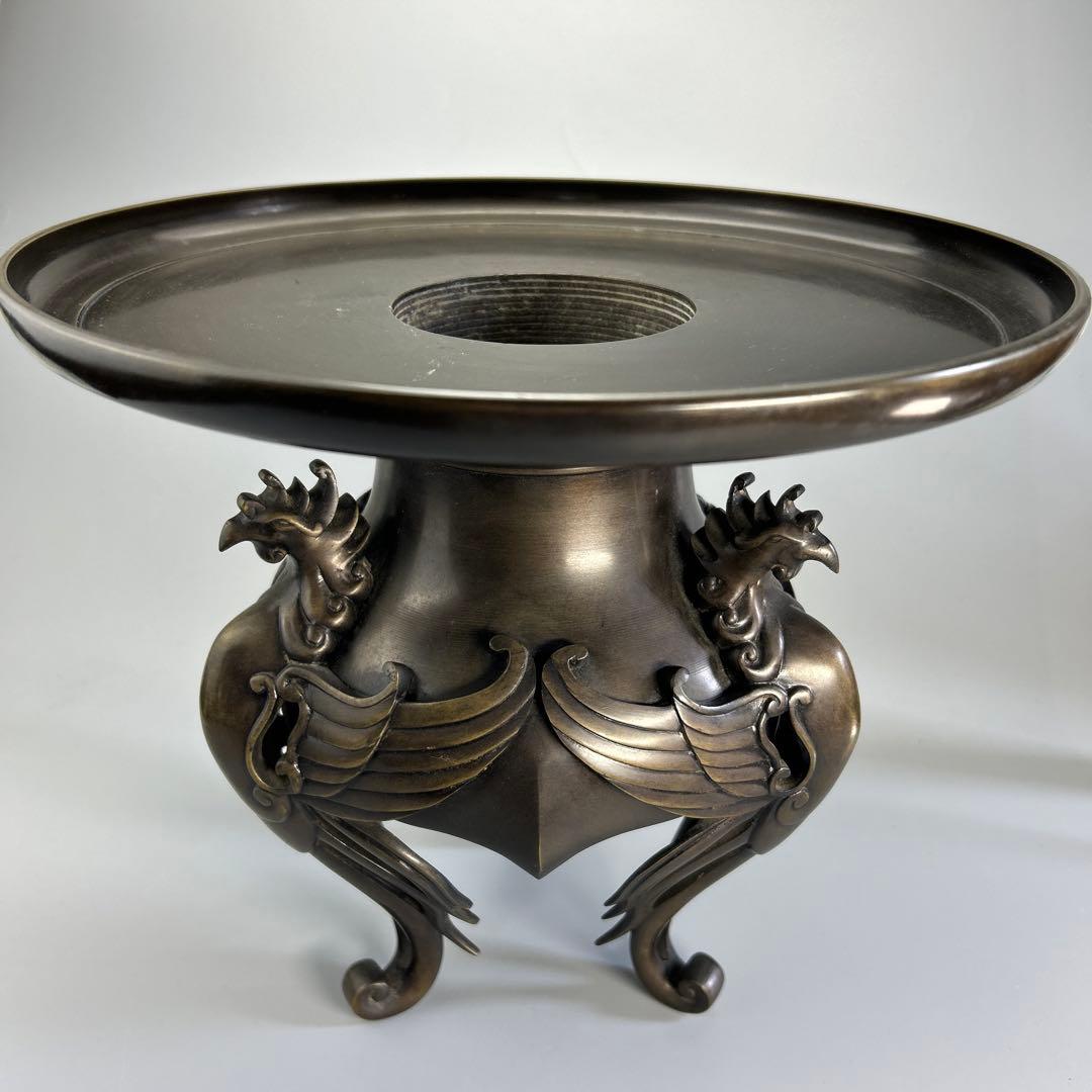 茶道具・花器花瓶 薄端・鳳凰足 ビンテージ 古道具(蔵出し骨董品)