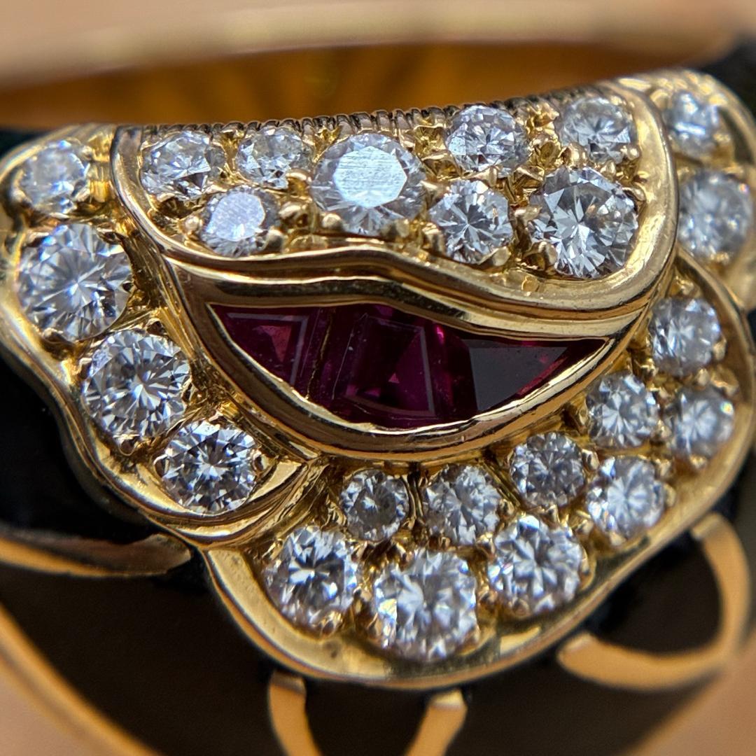 FR-48 アールデコ K18 天然ダイアモンド フランスアンティーク