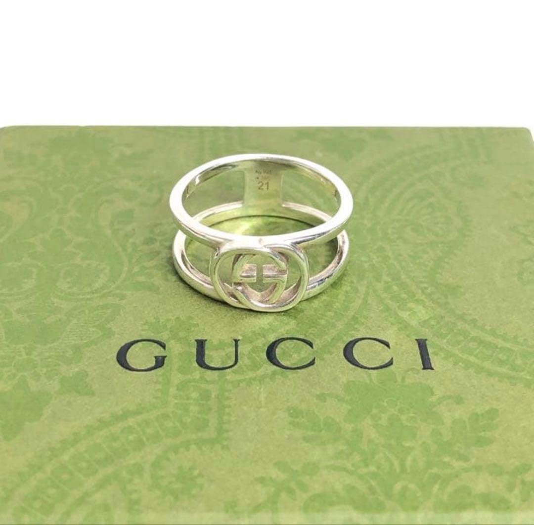 GUCCI グッチ リング 指輪 インターロッキング Ag925 シルバー 21