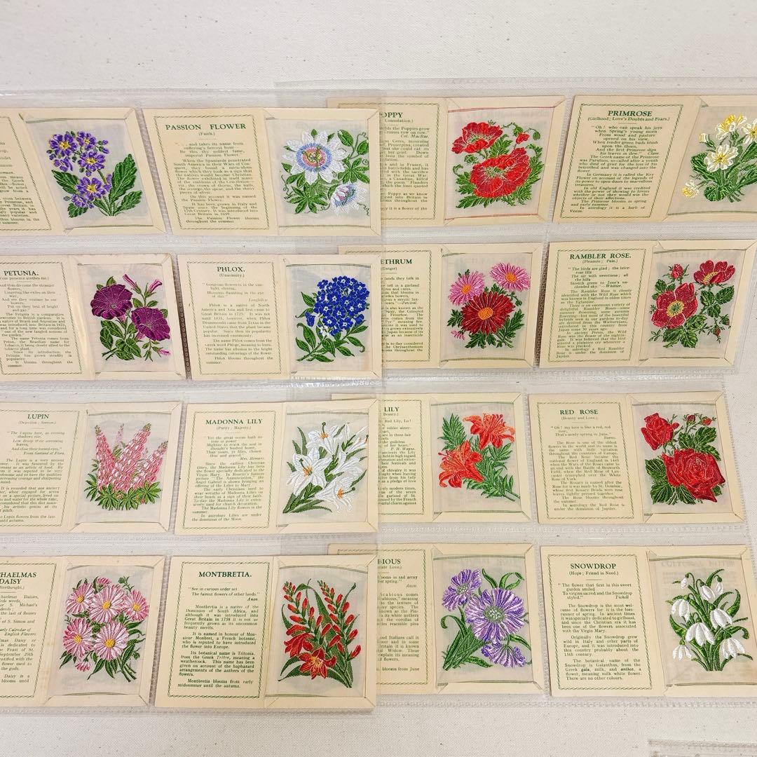 Mサイズ 花　刺繍　シガレットカード　60枚