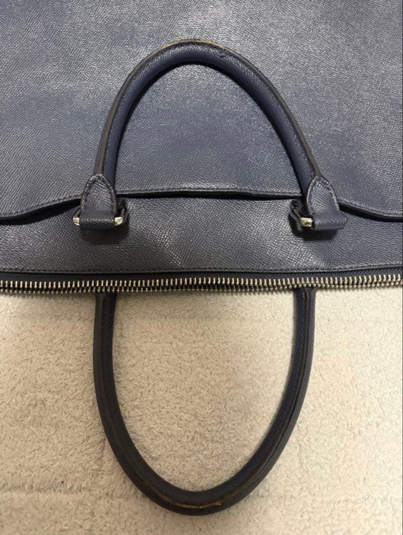 COACH ネイビー レザー メンズ ブリーフバッグ ビジネスバッグ 美品