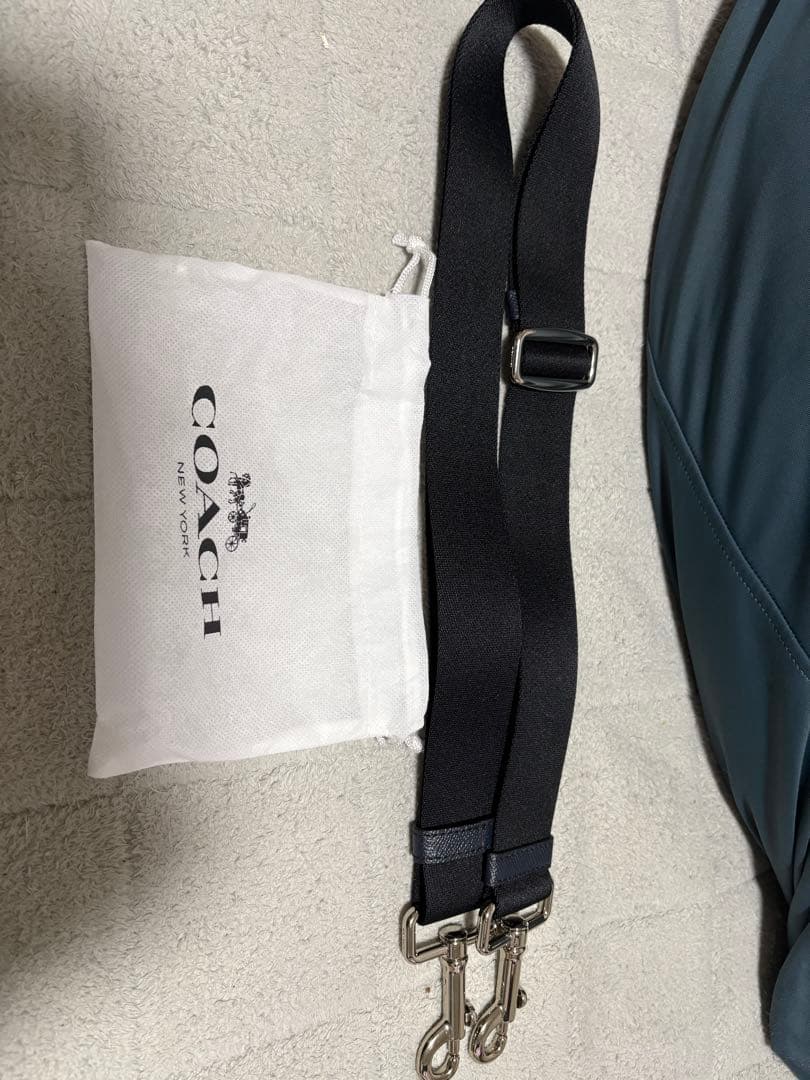 COACH ネイビー レザー メンズ ブリーフバッグ ビジネスバッグ 美品