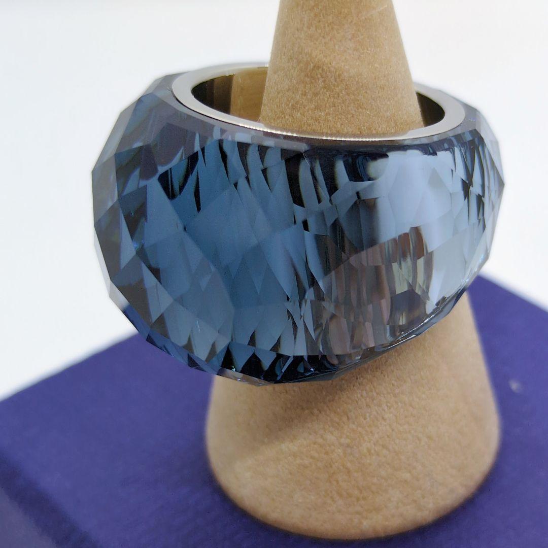 【美品】 スワロフスキー　ニルヴァーナ リング ブルー系　箱あり　55サイズ