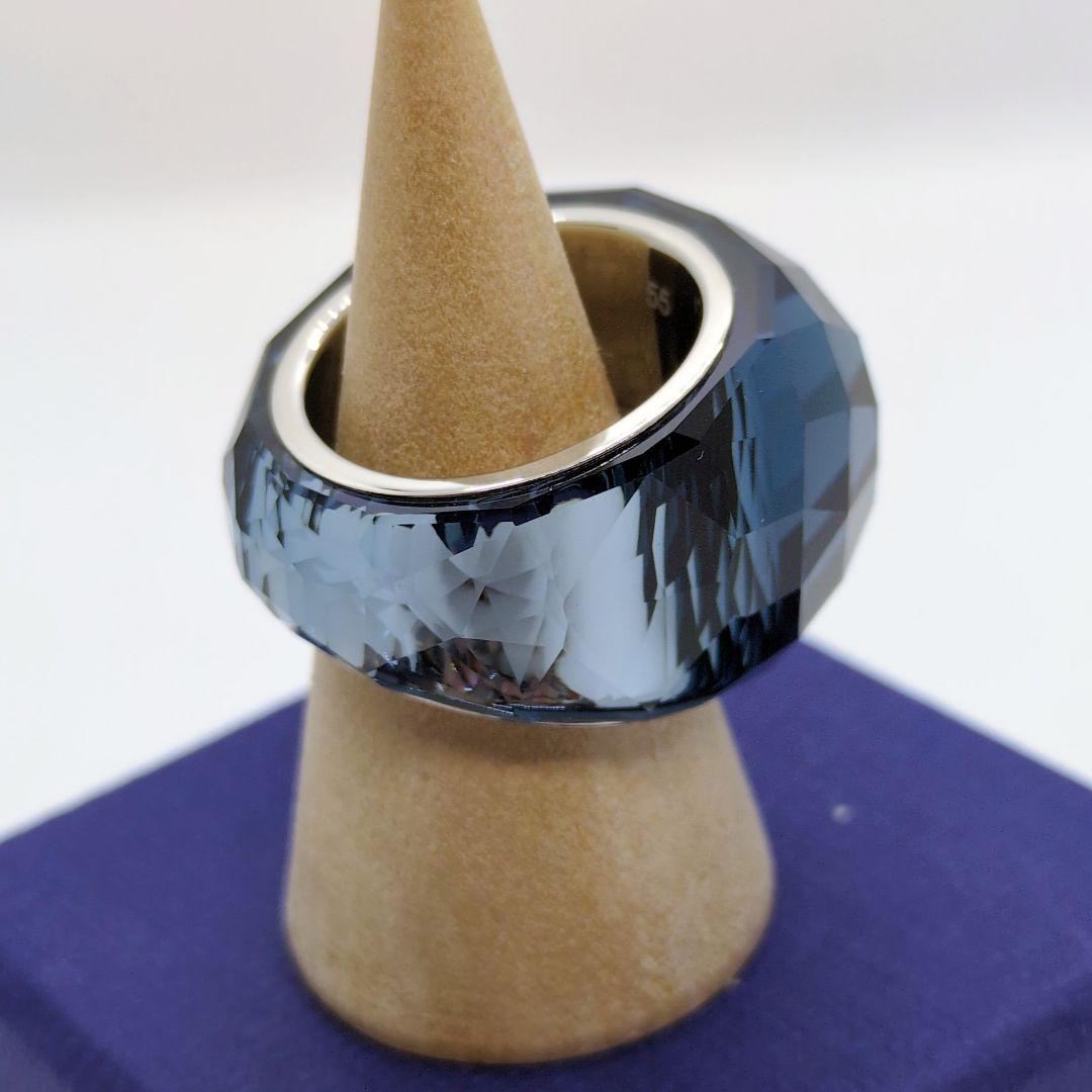 【美品】 スワロフスキー　ニルヴァーナ リング ブルー系　箱あり　55サイズ