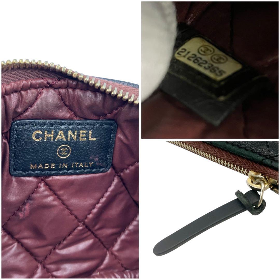 良品✨ シャネル マトラッセ ラムスキン ポーチ ブラック