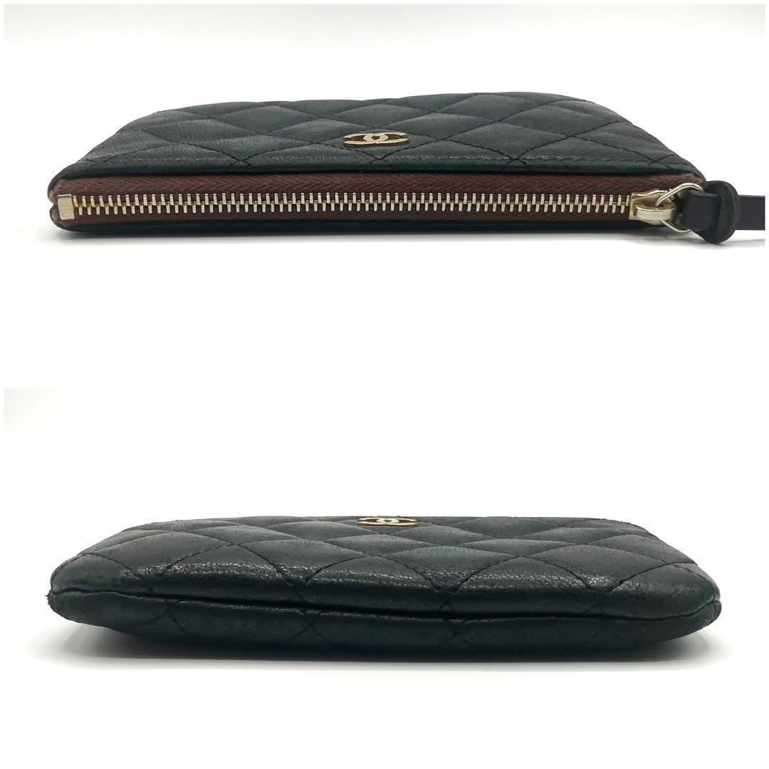良品✨ シャネル マトラッセ ラムスキン ポーチ ブラック