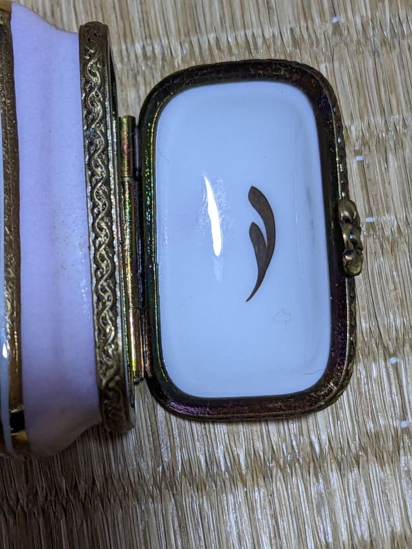 ♢リモージュ フランス製 デュバリー磁器 4足トリンケットボックス