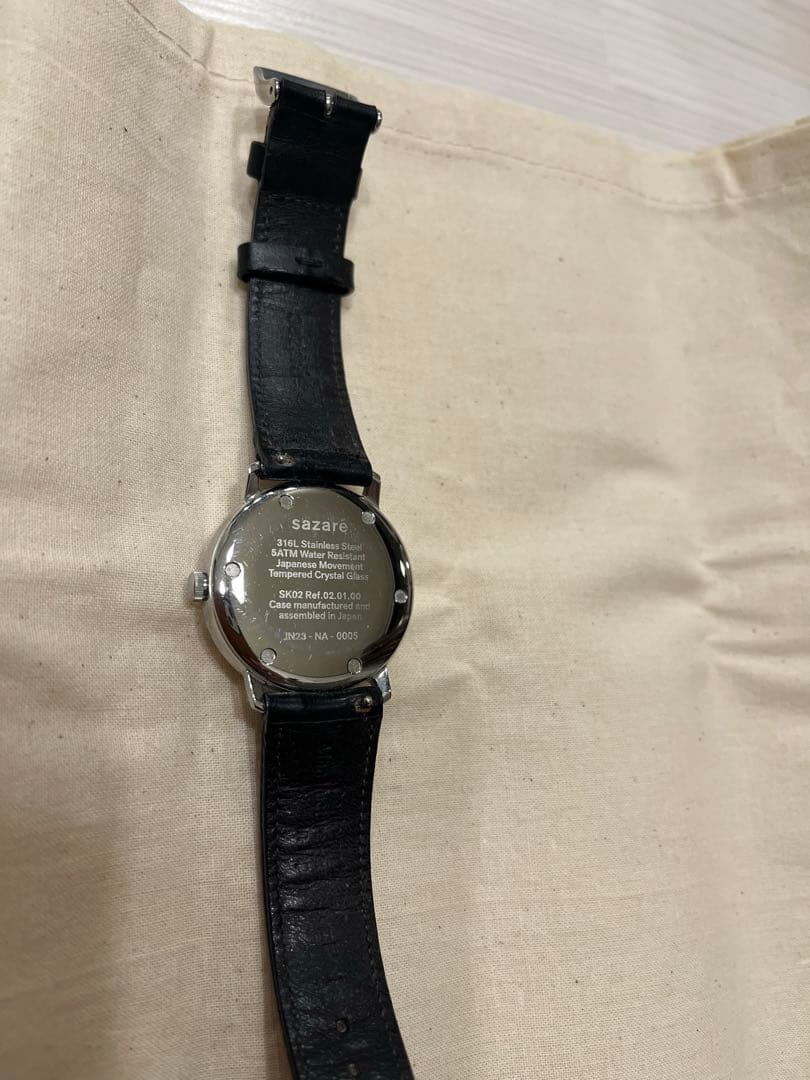 sazare SK02 ブラックコードバン ベルト　自動巻 腕時計