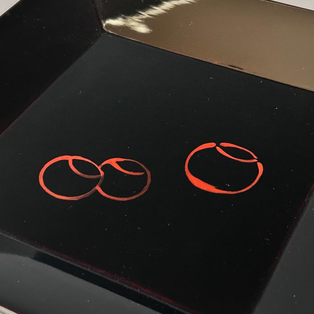 茶道具 輪島塗 黒四方盆 ツボツボ自画 干菓子器 表千家 久田宗也 尋牛