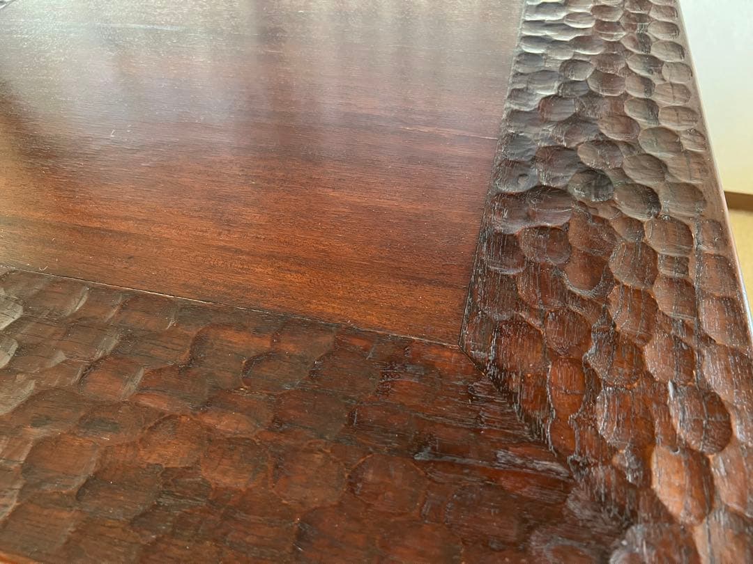 【○】アジアン家具 インドネシア製 テーブル 天然木 ハンドメイド 手彫り