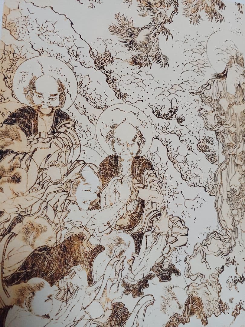 江戸屋の飾り絵 葛飾為斎の観音経画説14枚 北斎の弟子 為斎の鬼作品を