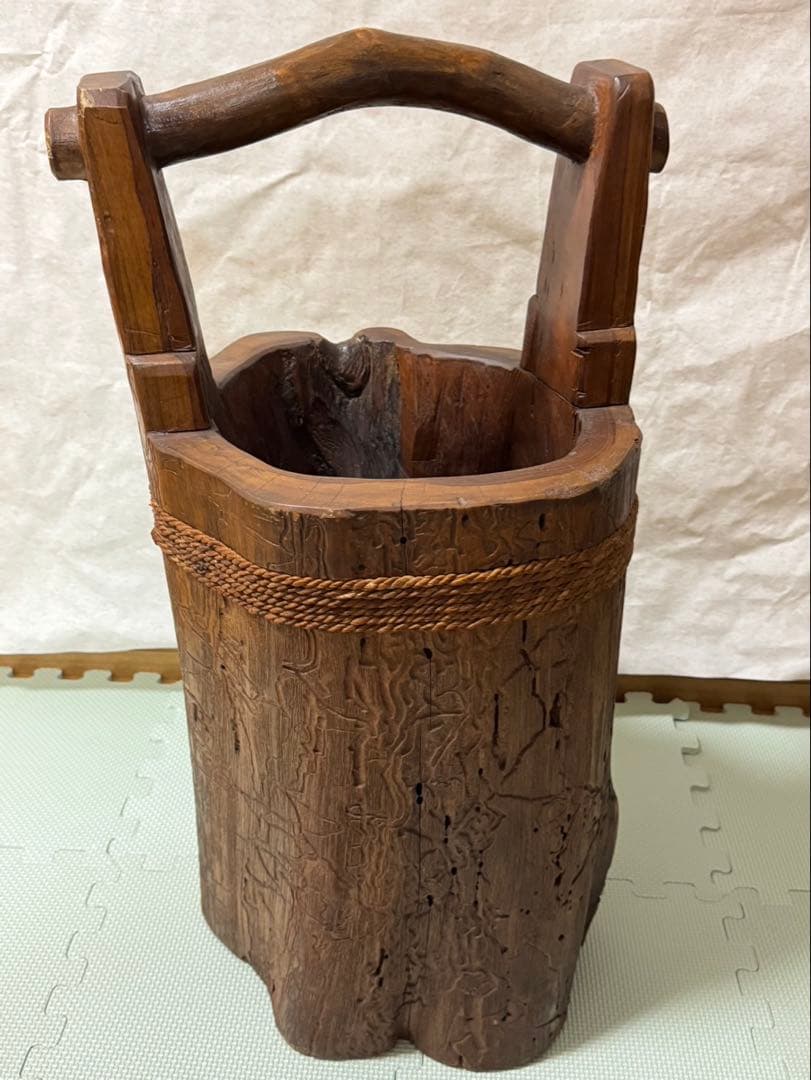 丸太　桶　傘立て　昭和レトロ　70cm 希少 丸太 桶 傘立て 昭和レトロ 70cm 希少