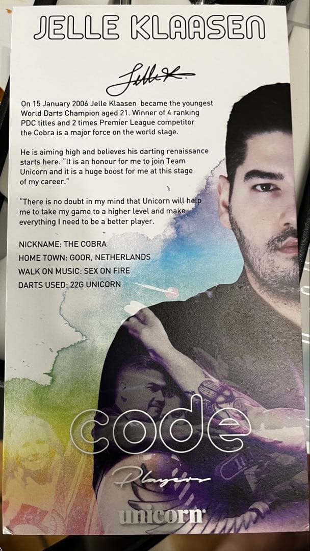 Beck様専用商品】Unicorn Jelle Klaasen ダーツ
