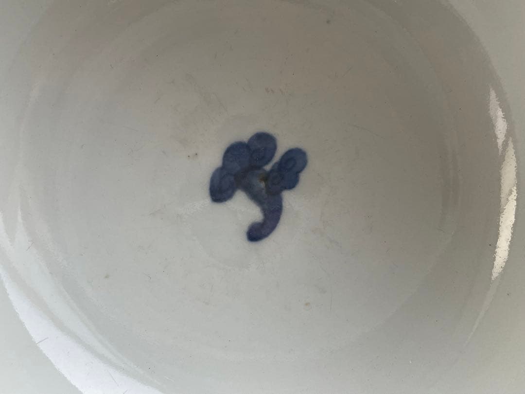 骨董 アンティーク 亀山焼 亀山製 染付 蝶々 鳳凰 霊芝 鉢 深鉢 蜻蛉