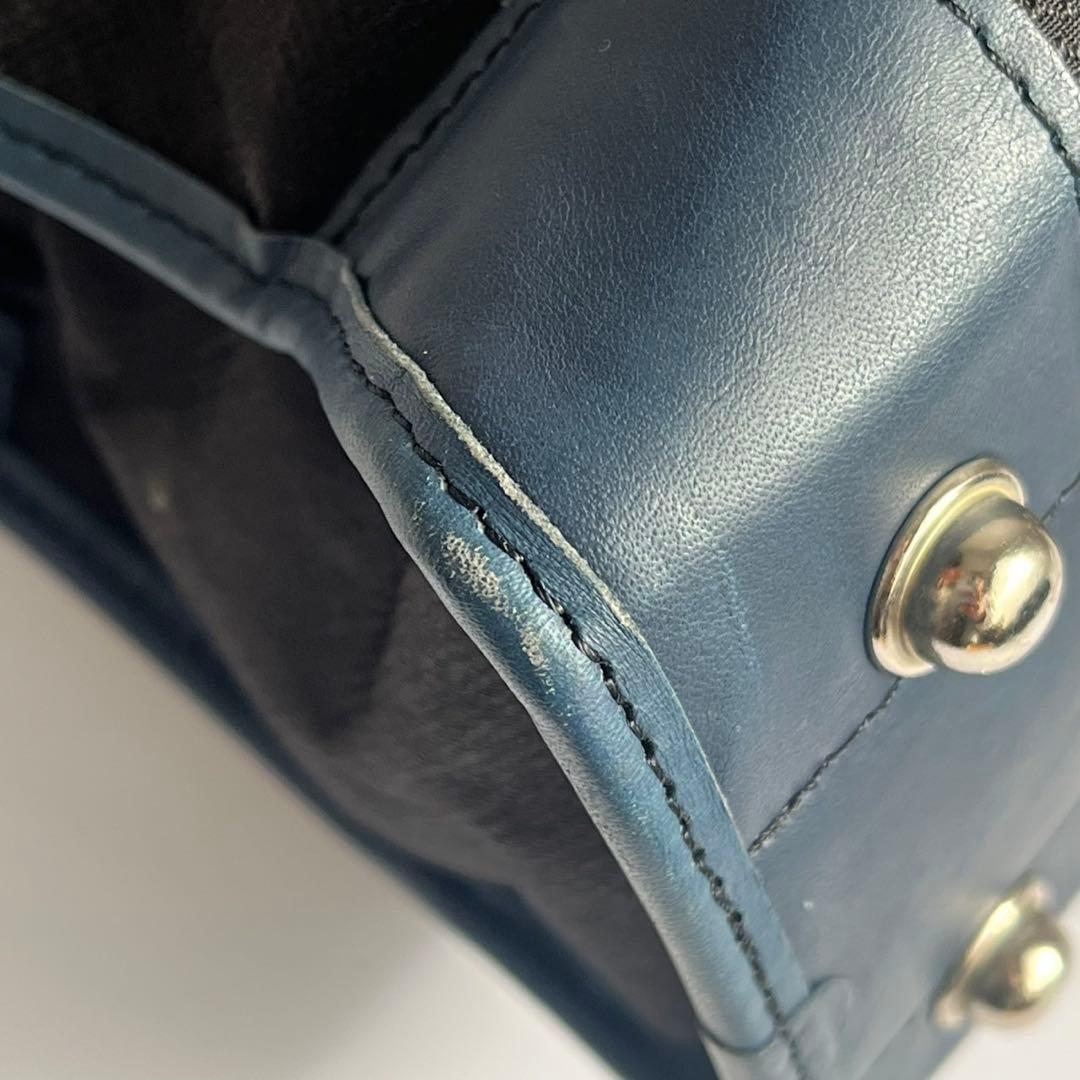 ✨未使用級✨　Orobianco 　レザー　ビジネスバッグ　ネイビー