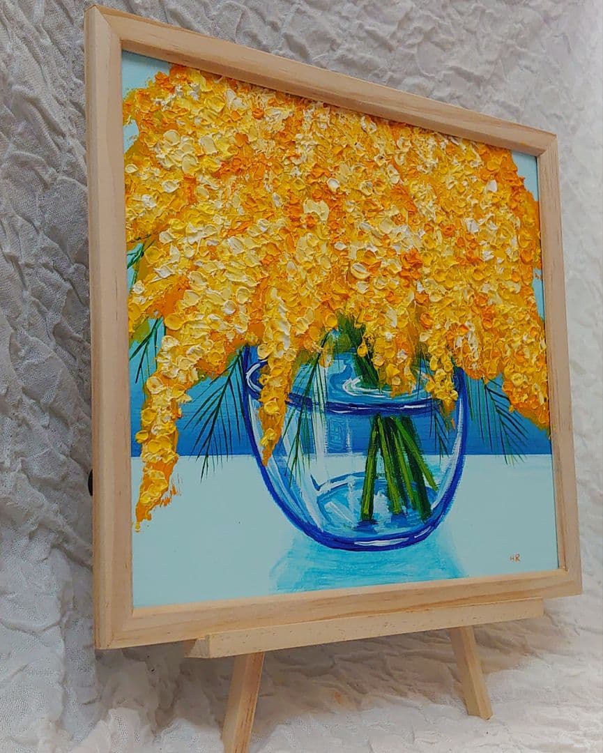 油絵 絵画 ミモザの花【四切】