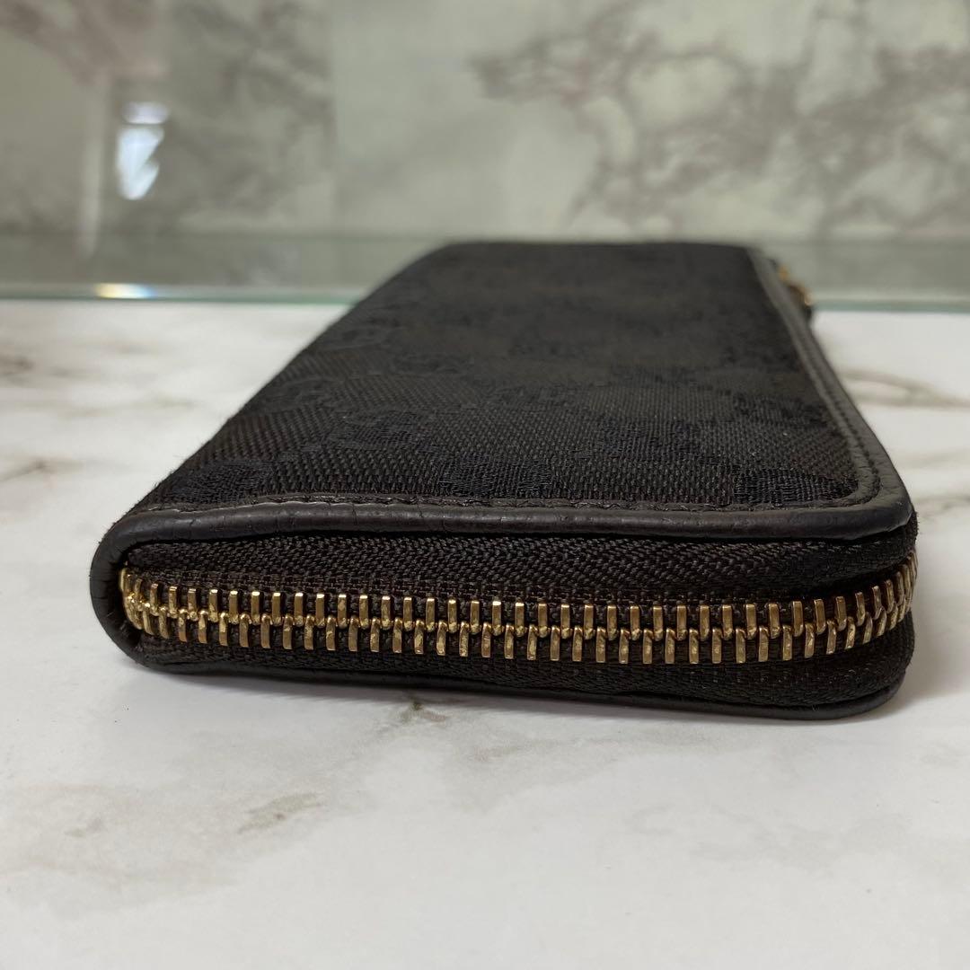 GUCCI グッチ 長財布 L字ファスナー GG キャンバス ブラック